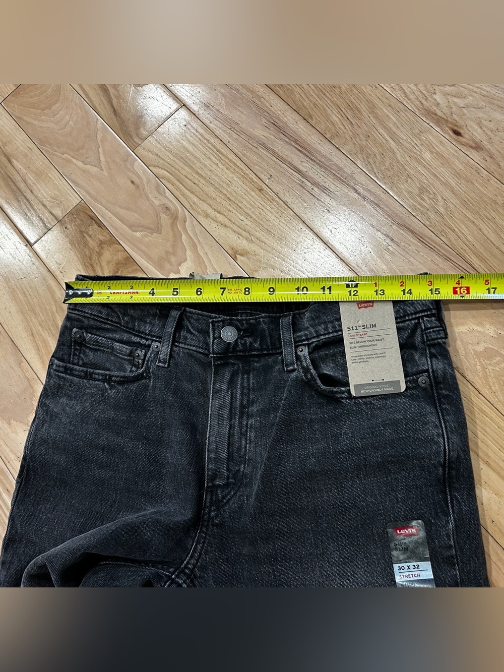 NWT Levi Strauss 511 Slim Stretch Black Jeans - Men’s Size 30 x 32 - Picture 10 of 11